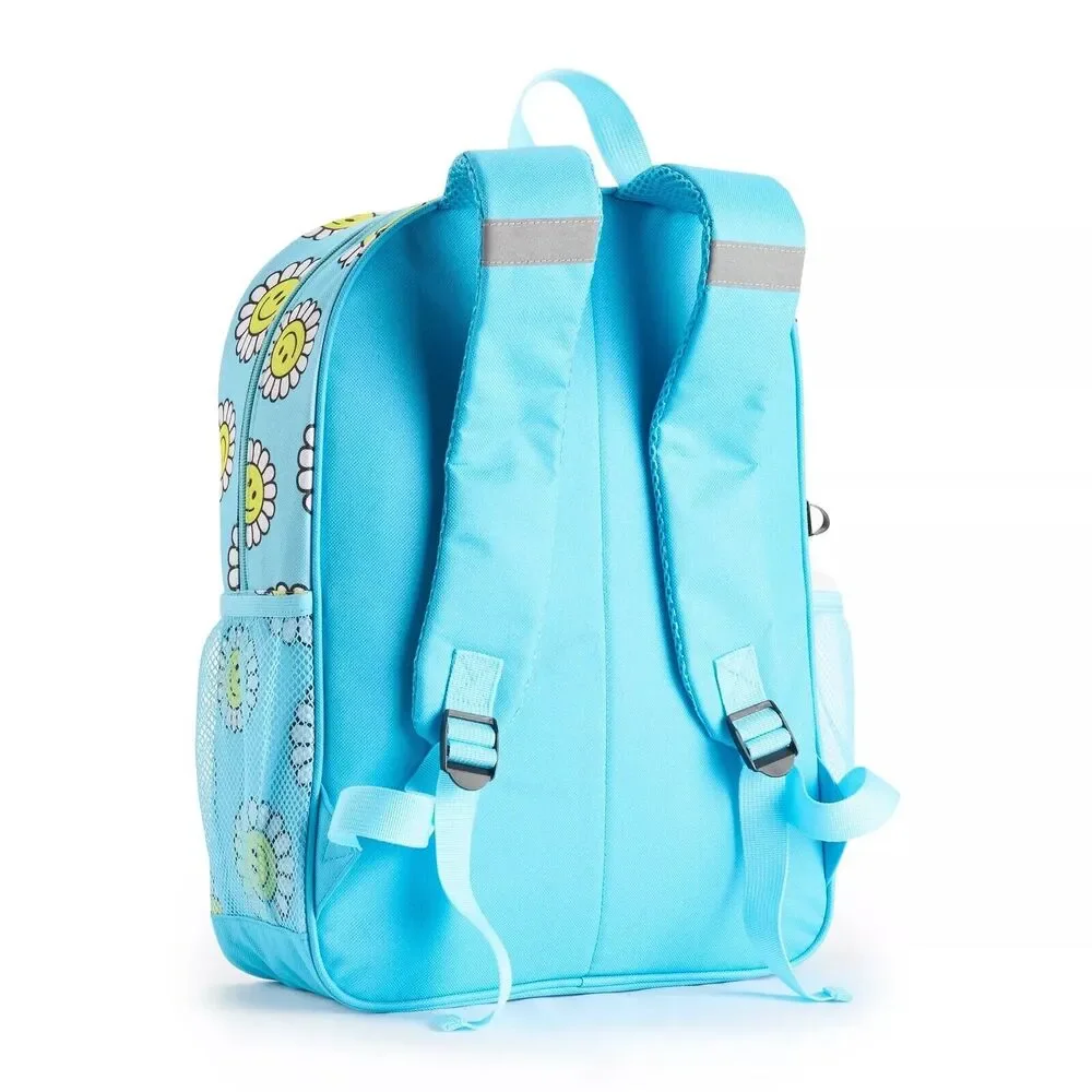 Smiley Face Sunflower 6-Piece Backpack Set-School Backpack-‎ Lunch Bag NEW
